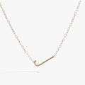 Initial J Precious Elongated Necklace in Gold - J initial pendant on adjustable chain