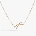 Initial K Precious Elongated Necklace in Gold - K initial pendant on adjustable chain
