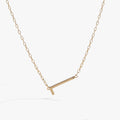 Initial L Precious Elongated Necklace in Gold - L initial pendant on adjustable chain