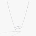 Initial R Precious Elongated Necklace in Sterling Silver - R initial pendant on adjustable chain