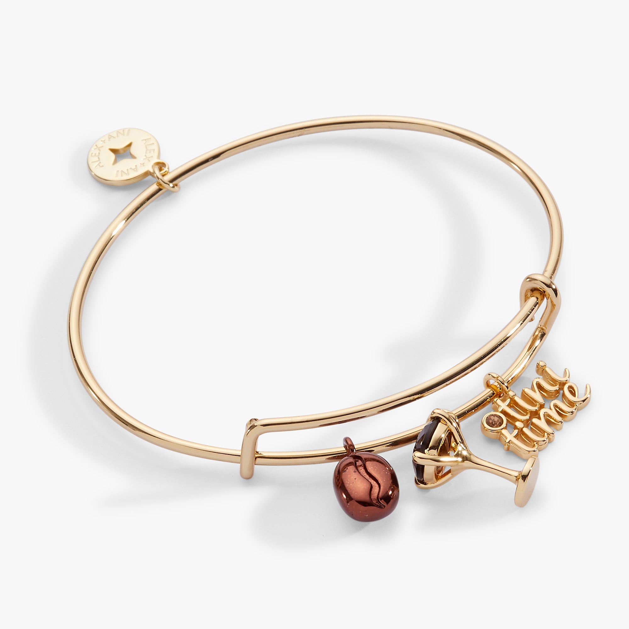 Espresso Martini Multi Charm Bangle in Gold - espresso martini inspired charm bangle