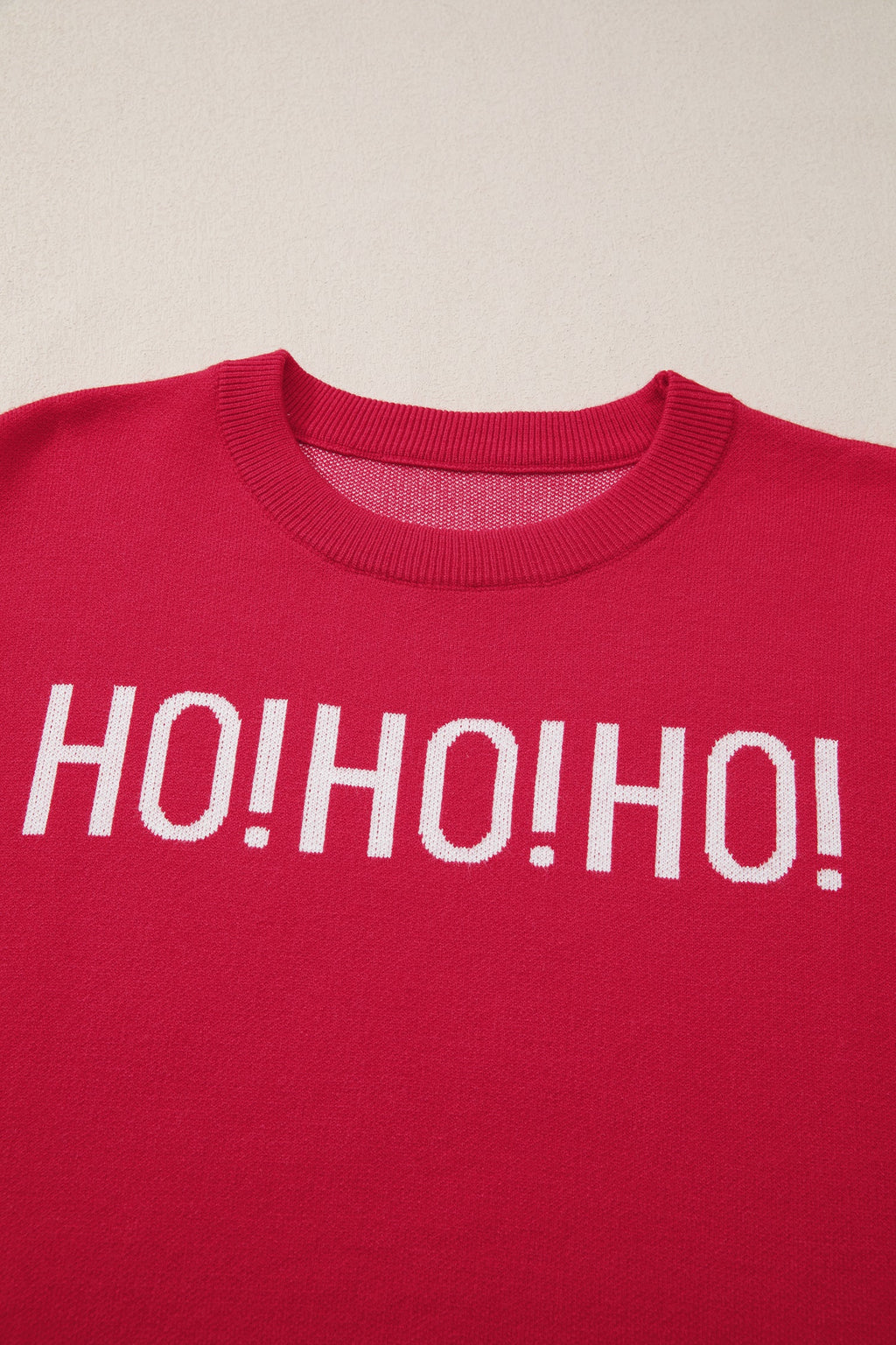 Ho Ho Ho Merry Christmas Drop Shoulder Sweater, back view