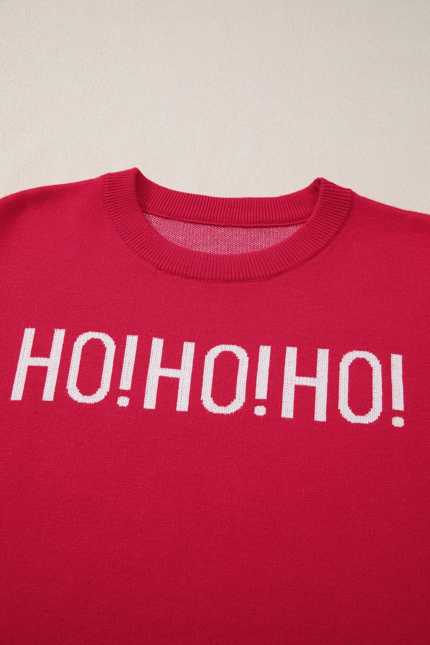 Ho Ho Ho Merry Christmas Drop Shoulder Sweater, back view