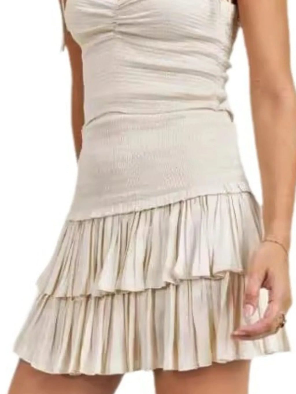Sweetheart Neck Cami and Skirt Set - ruched two-piece set, view 3