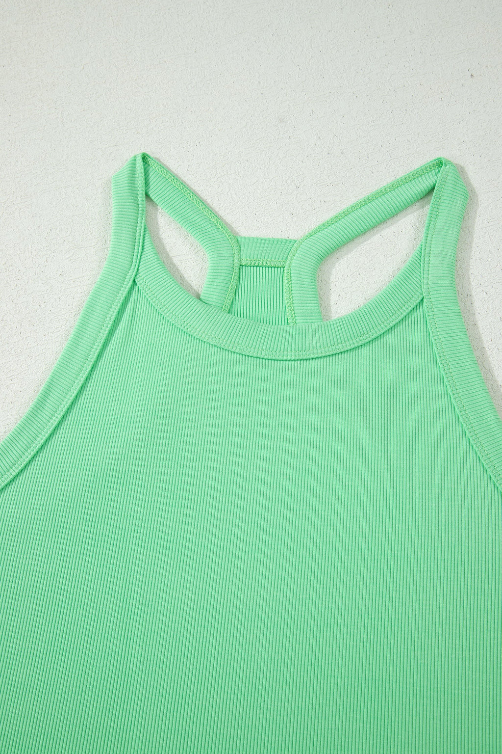 Solid Ribbed Tank Top and Shorts Set in Sachet Pink - back view