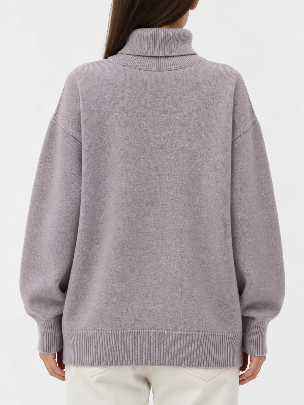 Oversized turtleneck sweater with dropped shoulders - view 35