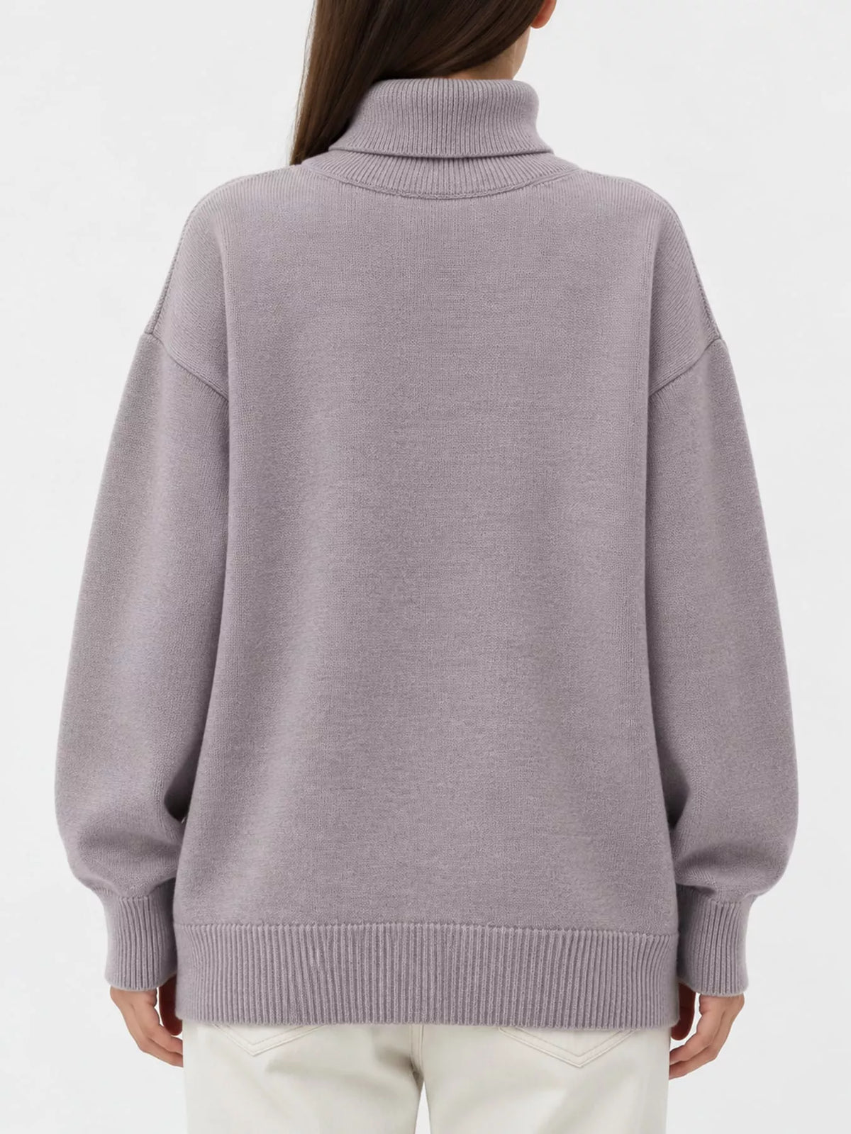 Oversized turtleneck sweater with dropped shoulders - view 35