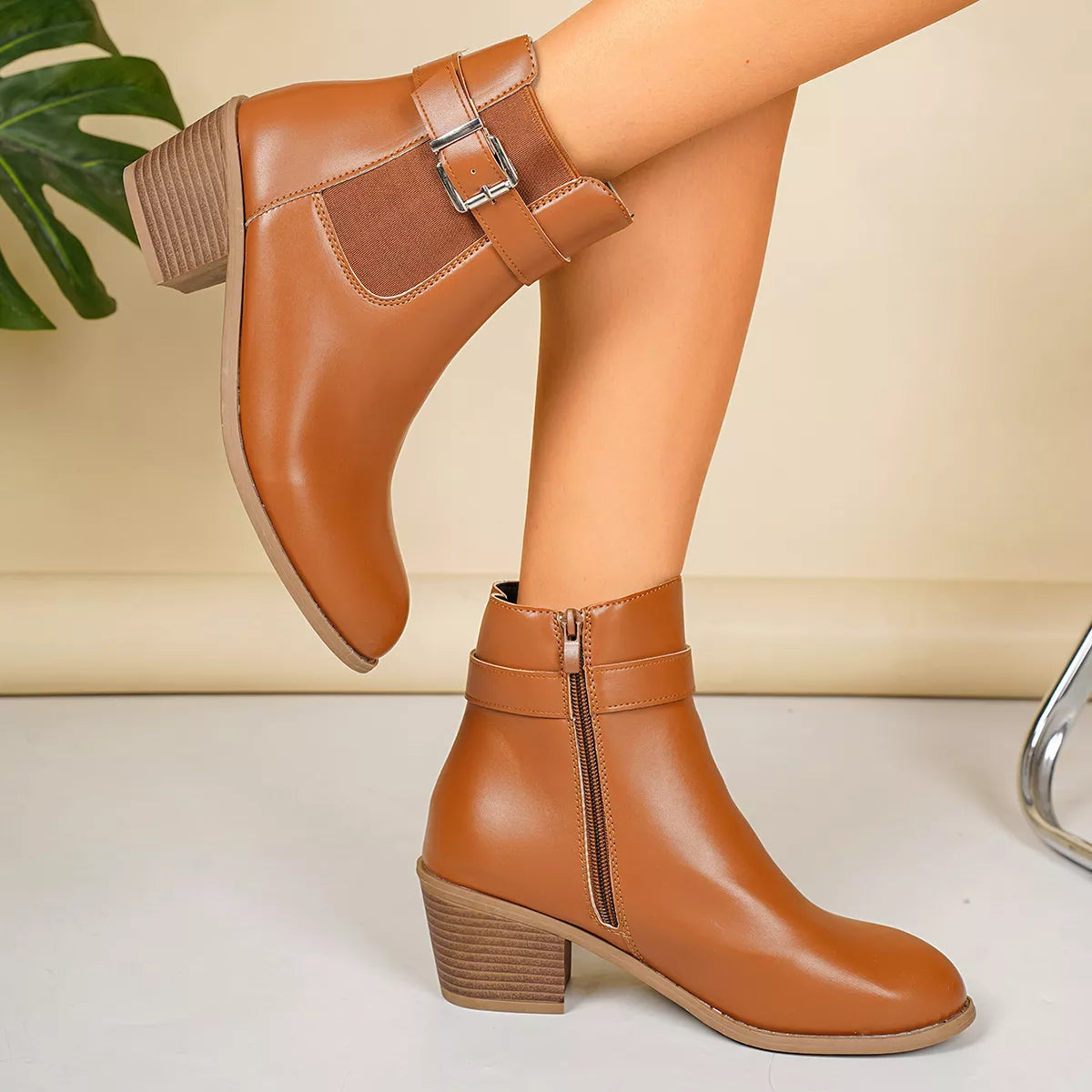 Point toe block heel boots, view 11
