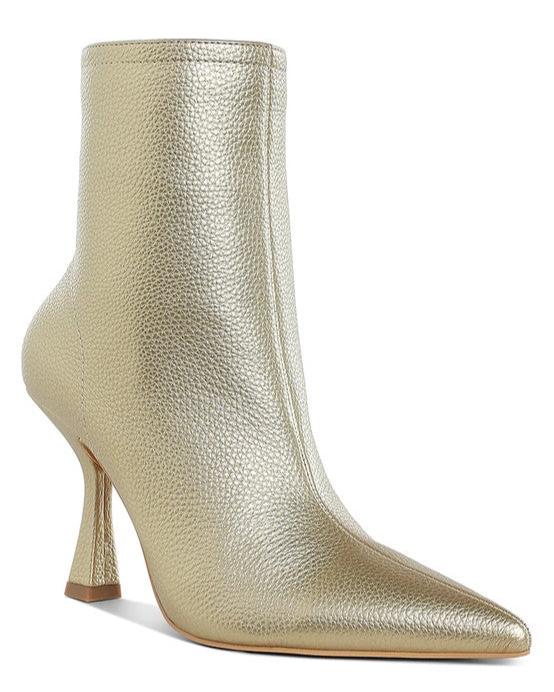 Farnak Metallic Pointed Toe Ankle Boots