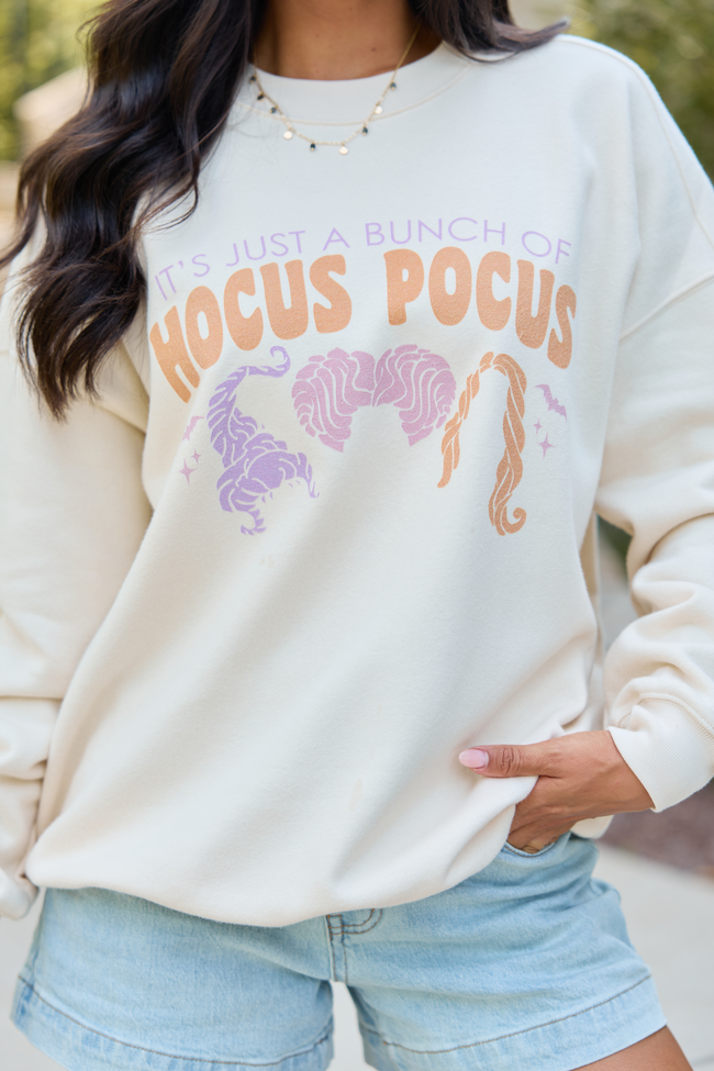 Hocus Pocus Trio Cream Graphic Sweatshirt, detail view