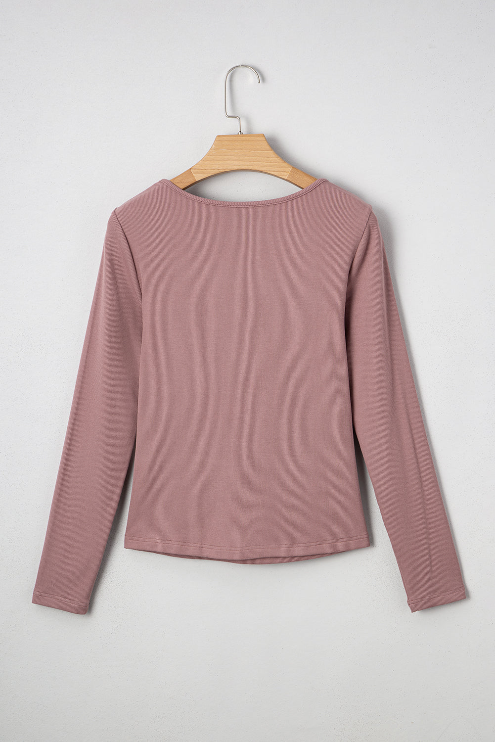 Burgundy ribbed top sleeve detail