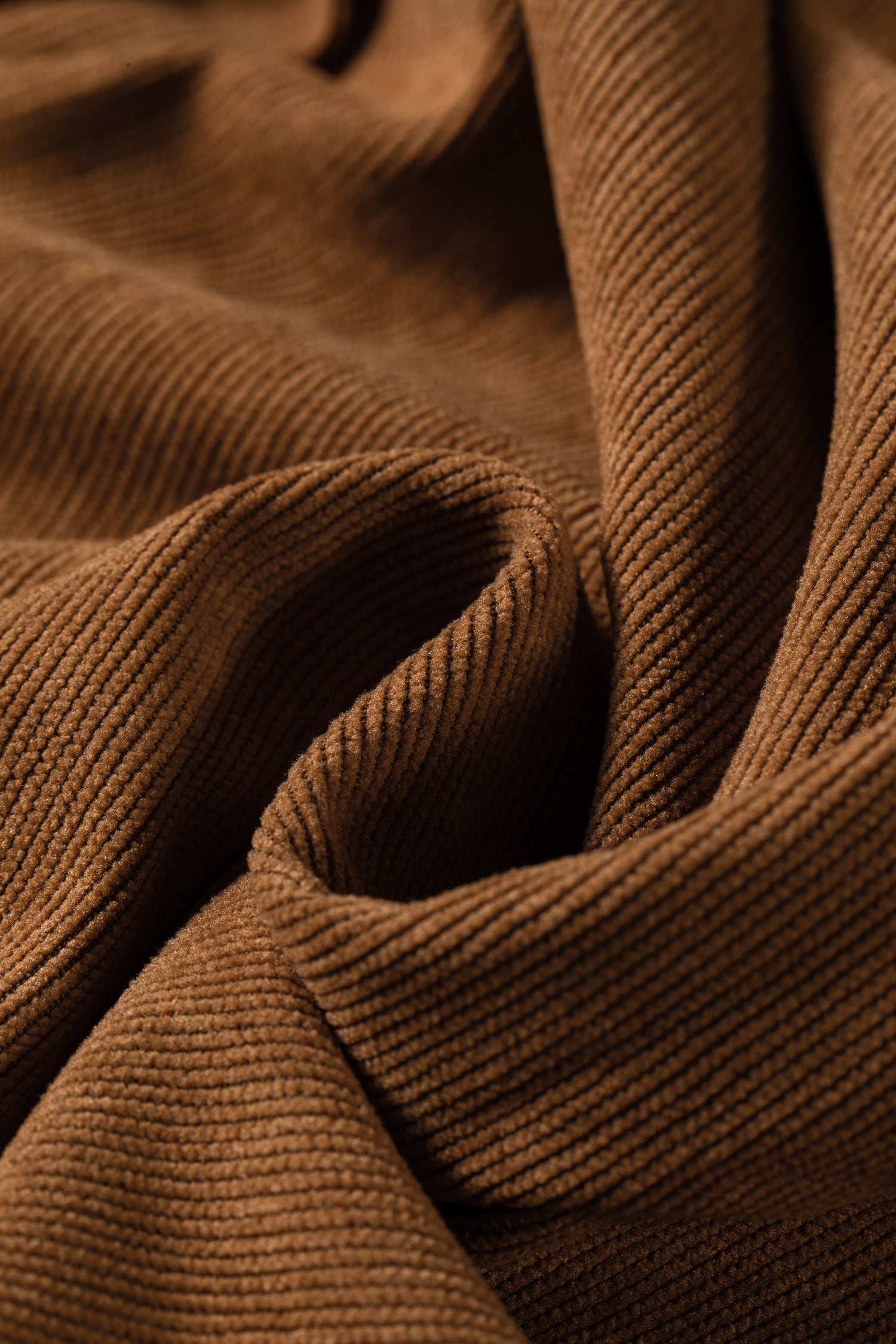 Corduroy Elastic Waist Wide Leg Pants in Thai curry, worn