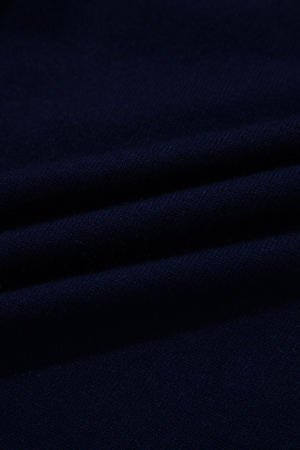 Stripe Patchwork Drop Shoulder Sweater in navy blue, worn