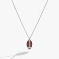 Football Spinner Pendant Necklace in Silver - spinning football charm pendant