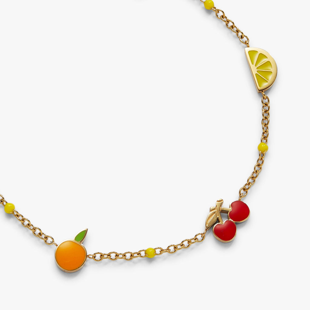 Fruit Inline Charm Anklet - styled on ankle
