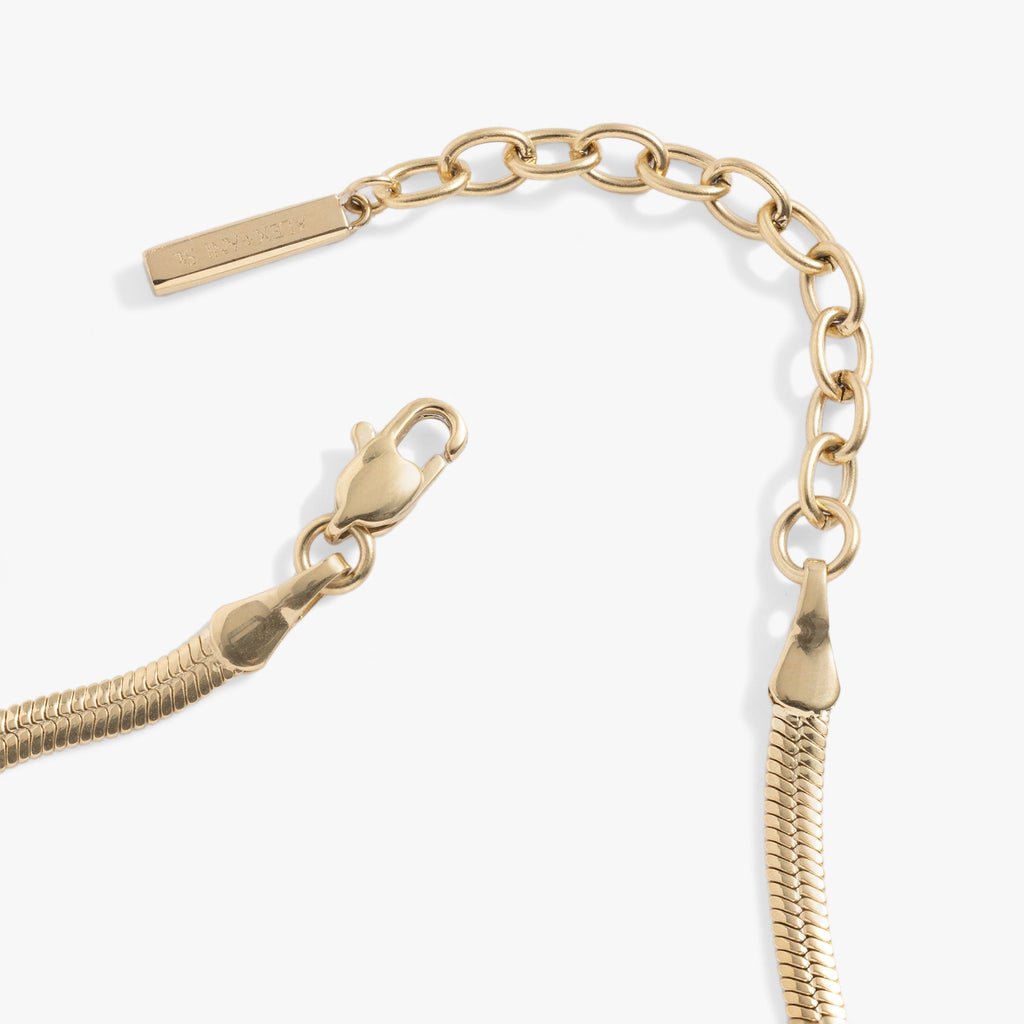 Everyday Herringbone Chain Bracelet - styled stacked on wrist