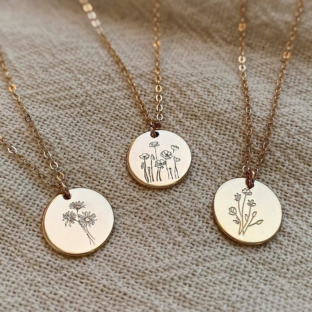 Poppy Necklace - floral collection layering necklace, view 5