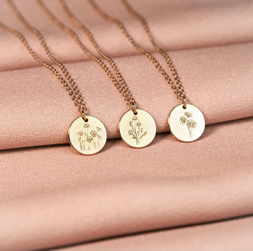 Poppy Necklace - floral collection layering necklace, view 4