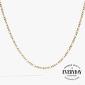 Figaro Charm and Layering Necklace in Stainless Steel Gold - figaro chain layering necklace