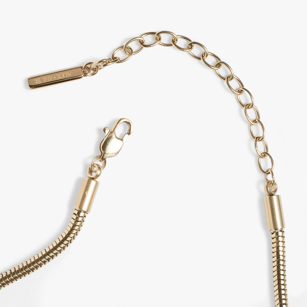 Round Herringbone Charm and Layering Necklace - layered with other necklaces