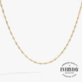 Singapore Chain Charm and Layering Necklace in Stainless Steel Gold