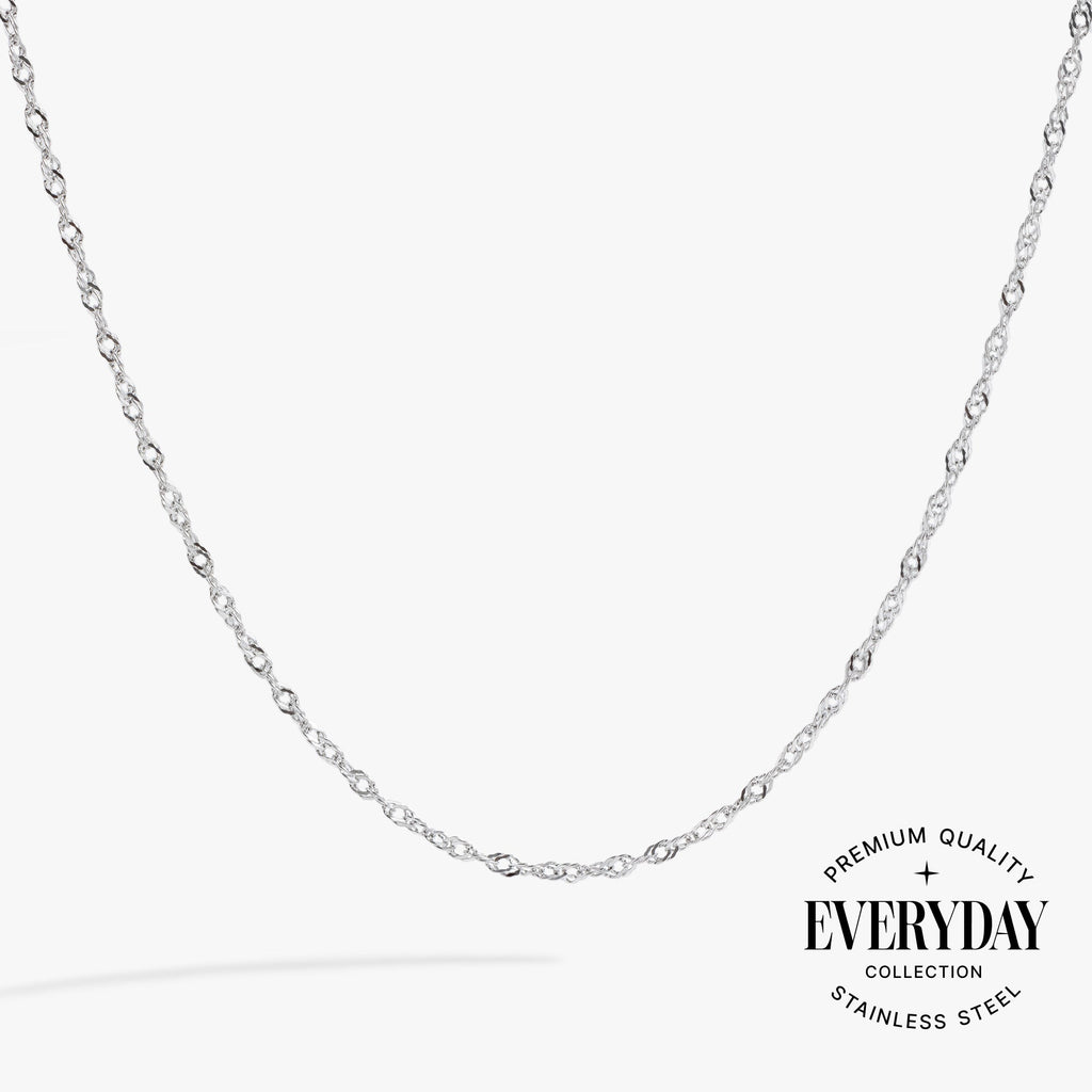 Singapore Chain Charm and Layering Necklace - layered with other necklaces