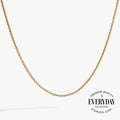 Wheat Chain Charm and Layering Necklace in Stainless Steel Gold - wheat chain layering necklace