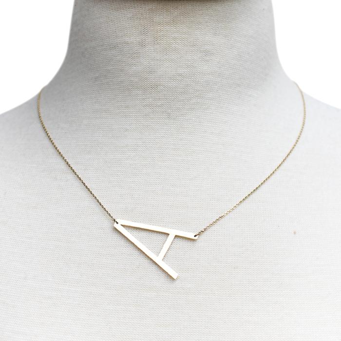 Monogram Collection Initial Necklace - styled on model