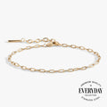 Everyday Paperclip Chain Bracelet in Stainless Steel Gold - classic paperclip chain bracelet