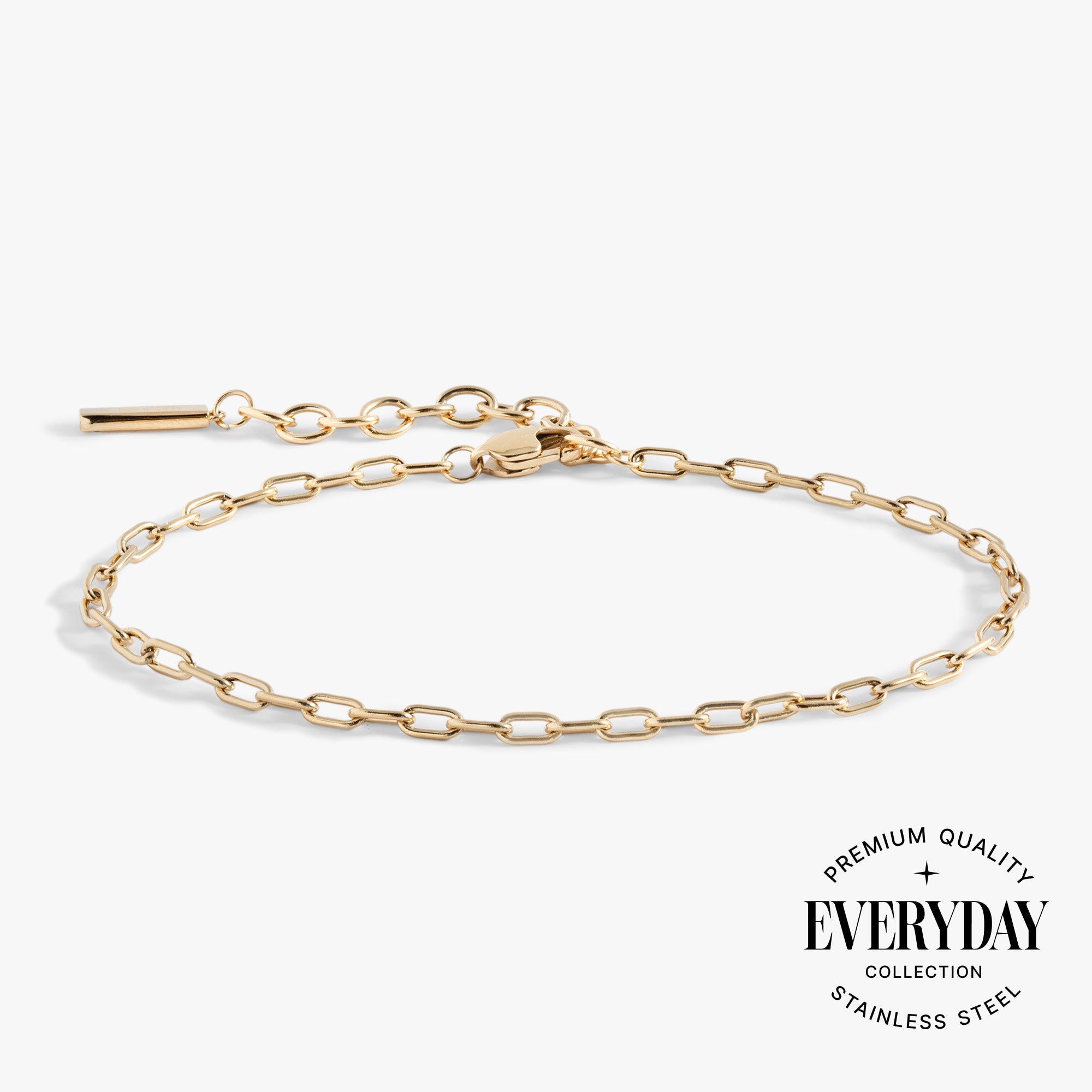 Everyday Paperclip Chain Bracelet in Stainless Steel Gold - classic paperclip chain bracelet