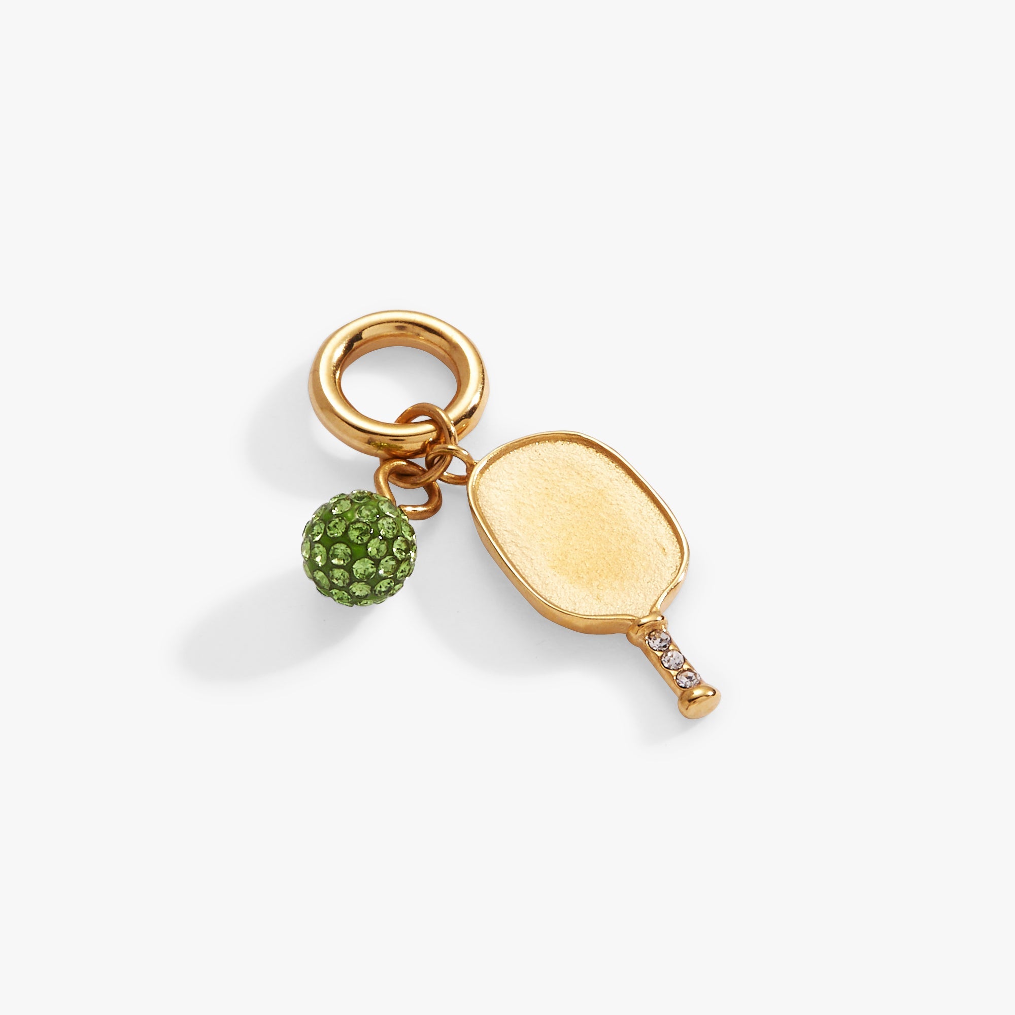 Pickleball Duo Interchangeable Charm - shown attached to huggie hoop earring