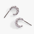 Puffy Rope Textured Huggie Hoop Earring - styled on model