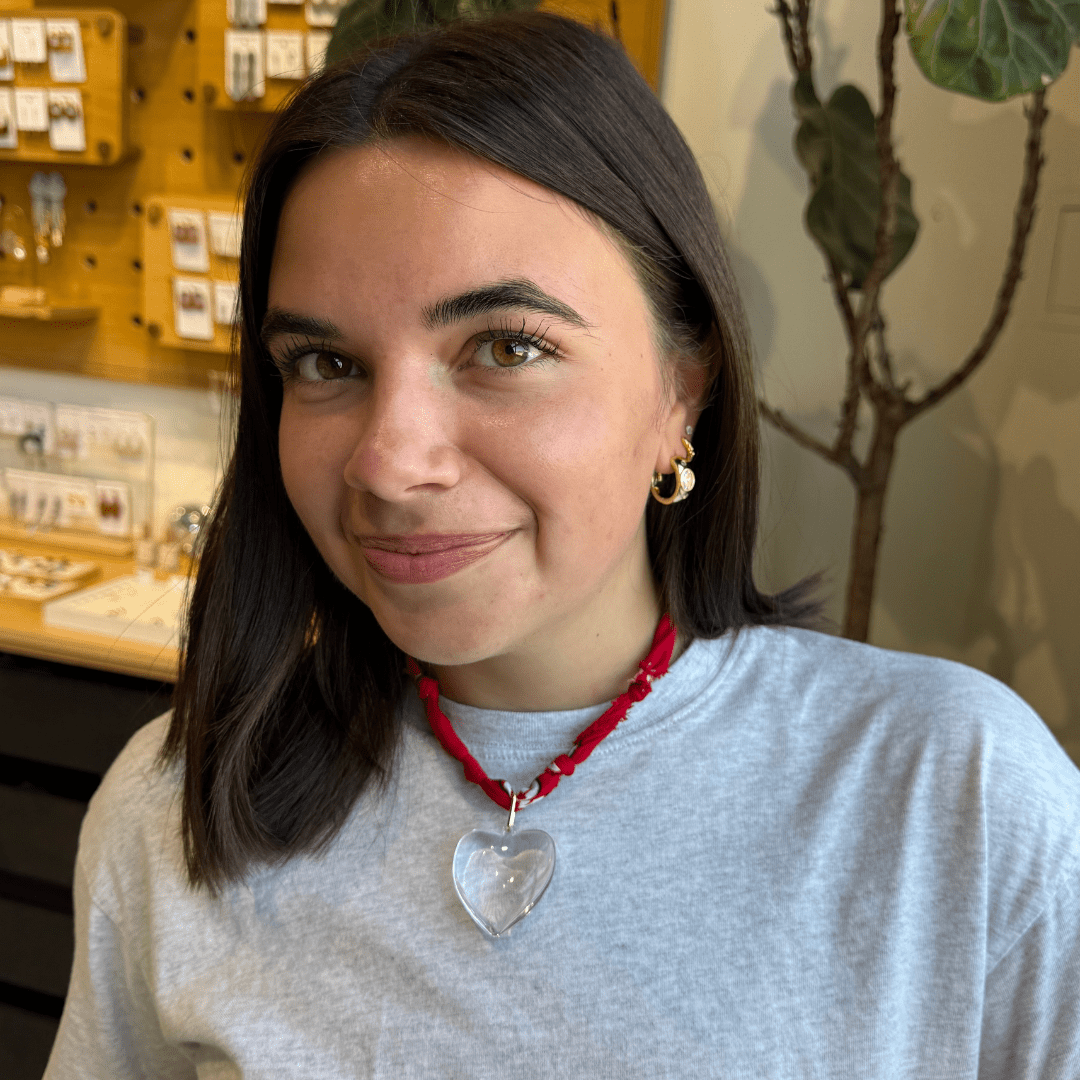 Red Bandana Charm Necklace with clippable heart charm