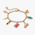 Road Trip Multi-Charm Bracelet in Gold - travel inspired charm bracelet