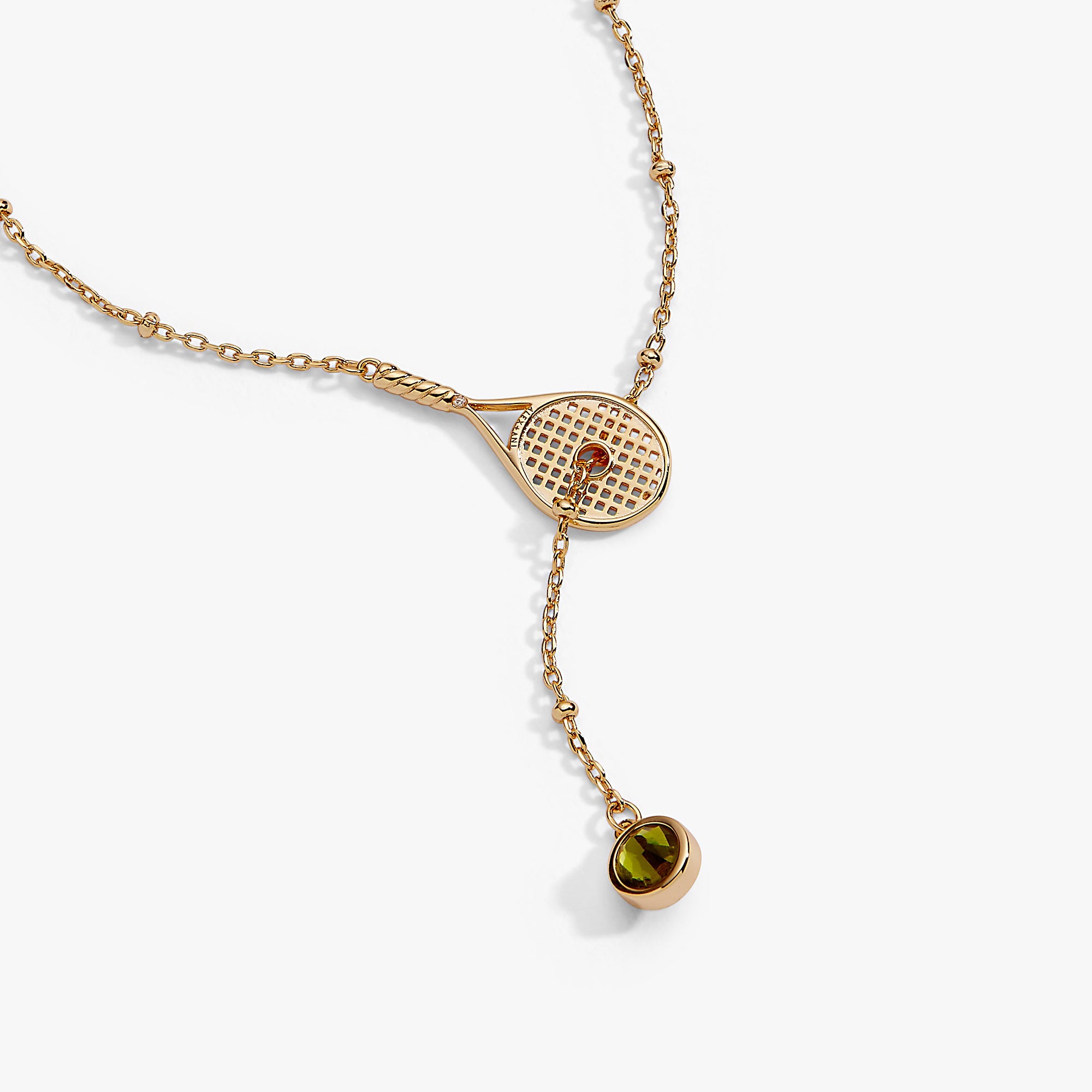 Tennis Racket Y-Necklace - styled on model