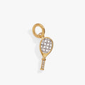 Tennis Racket Interchangeable Charm in Two Tone Stainless Steel - tennis racket charm for huggie hoop
