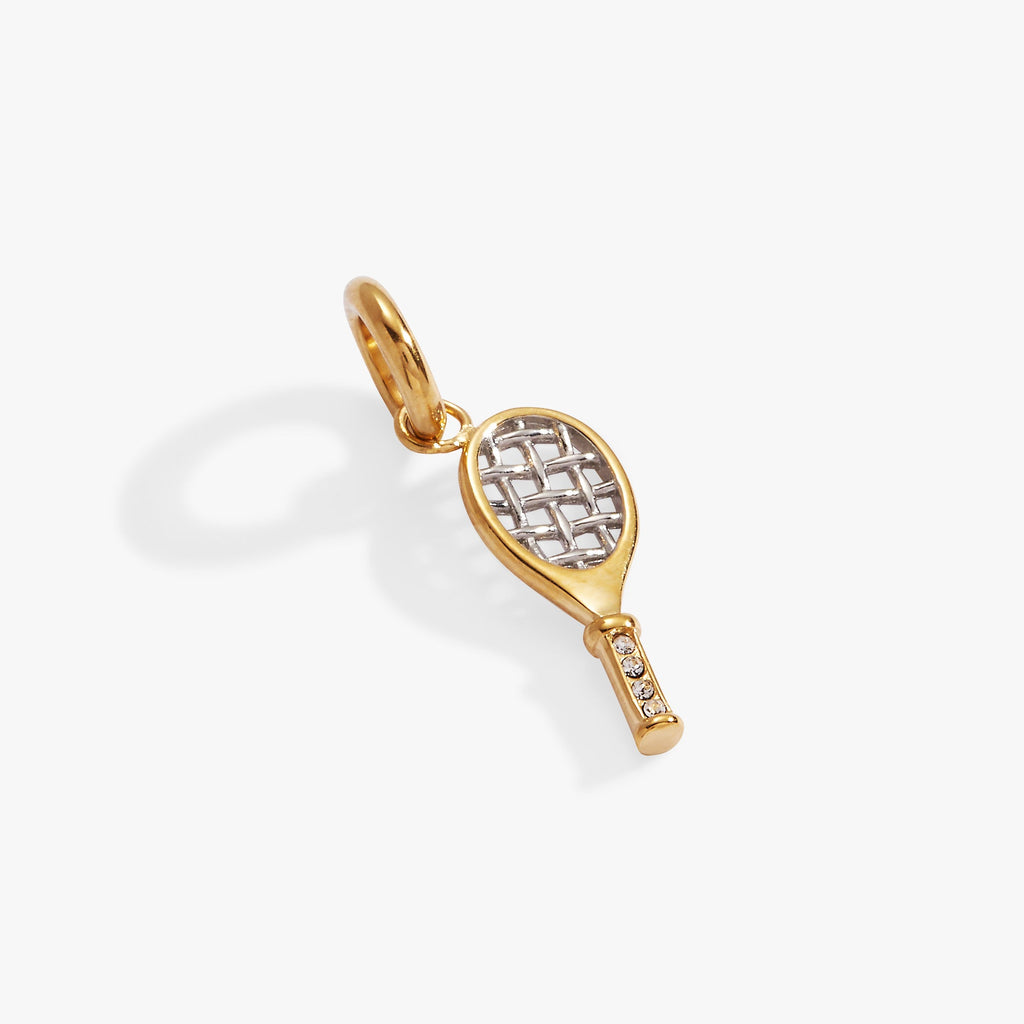 Tennis Racket Interchangeable Charm - shown attached to huggie hoop earring