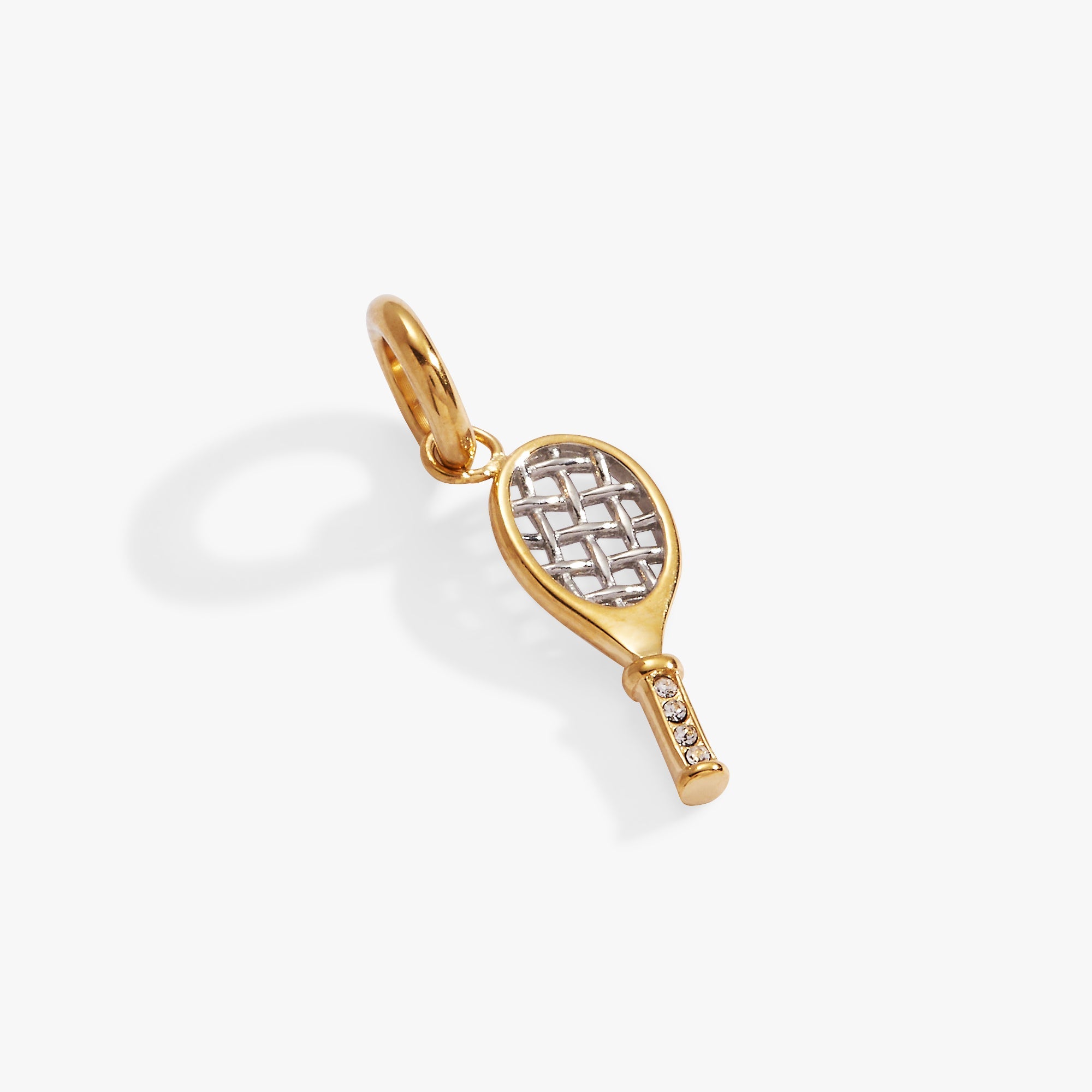 Tennis Racket Interchangeable Charm - shown attached to huggie hoop earring